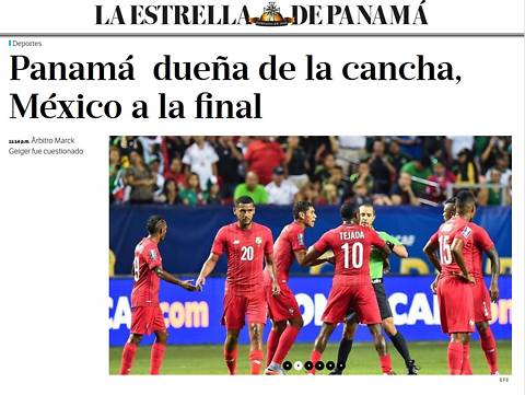 La Estrella de Panam&aacute;: "Panam&aacute; dono do campo, M&eacute;xico na final"