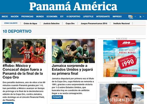 Panam&aacute; Am&eacute;rica: "#Roubo: M&eacute;xico e Concacaf deixam Panam&aacute; fora da final da Copa Ouro"