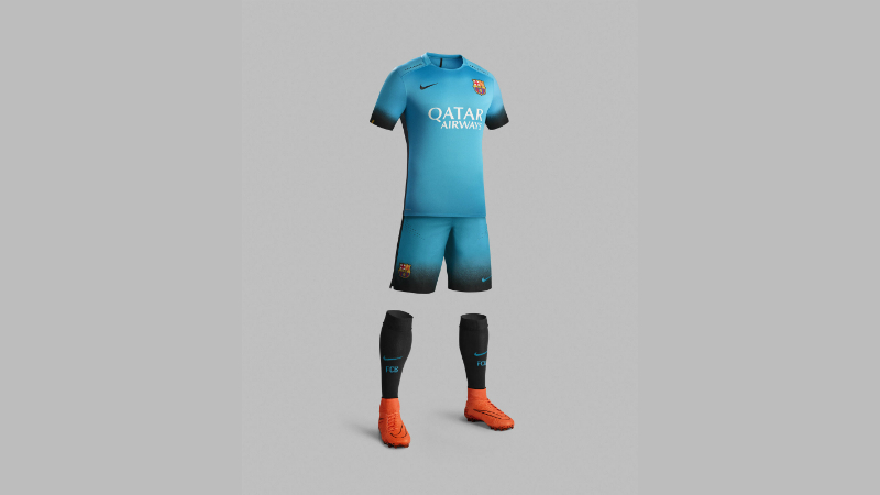 Novo uniforme alternativo do Bar&ccedil;a (Divulga&ccedil;&atilde;o)