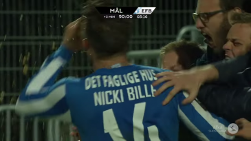 Dinamarquês empata jogo aos 48 do segundo tempo e comemora tomando cerveja de torcedor