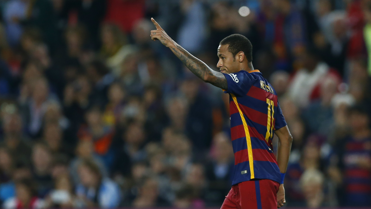 Toca pro pai: Com quatro gols e uma assist&ecirc;ncia, Neymar tomou conta do jogo na virada do Bar&ccedil;a