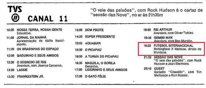 programa&ccedil;&atilde;o TVS - 30-05-79