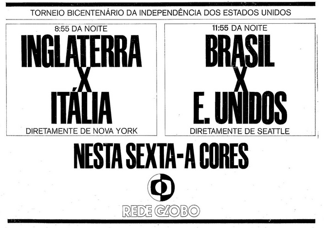 torneio bicenten&aacute;rio na globo - 28-05-76