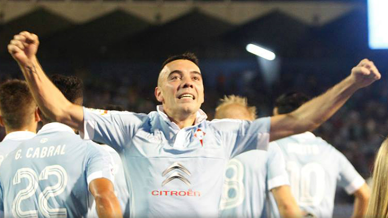 Aspas aparentemente se especializou em gola&ccedil;os, como este contra o Espanyol