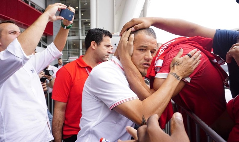 D'Alessandro, em sua despedida do Inter. Foto: Ricardo Duarte.