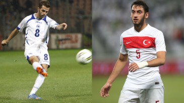 Dois dos melhores cobradores de falta da Europa compareceram em amistosos: Pjanic e Çalhanoglu