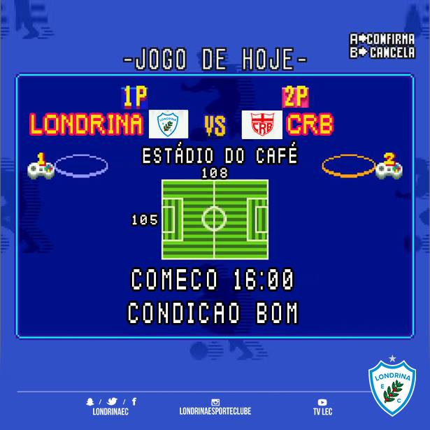 Os dados do jogo entre Londrina e CRB ao estilo International Superstar Soccer