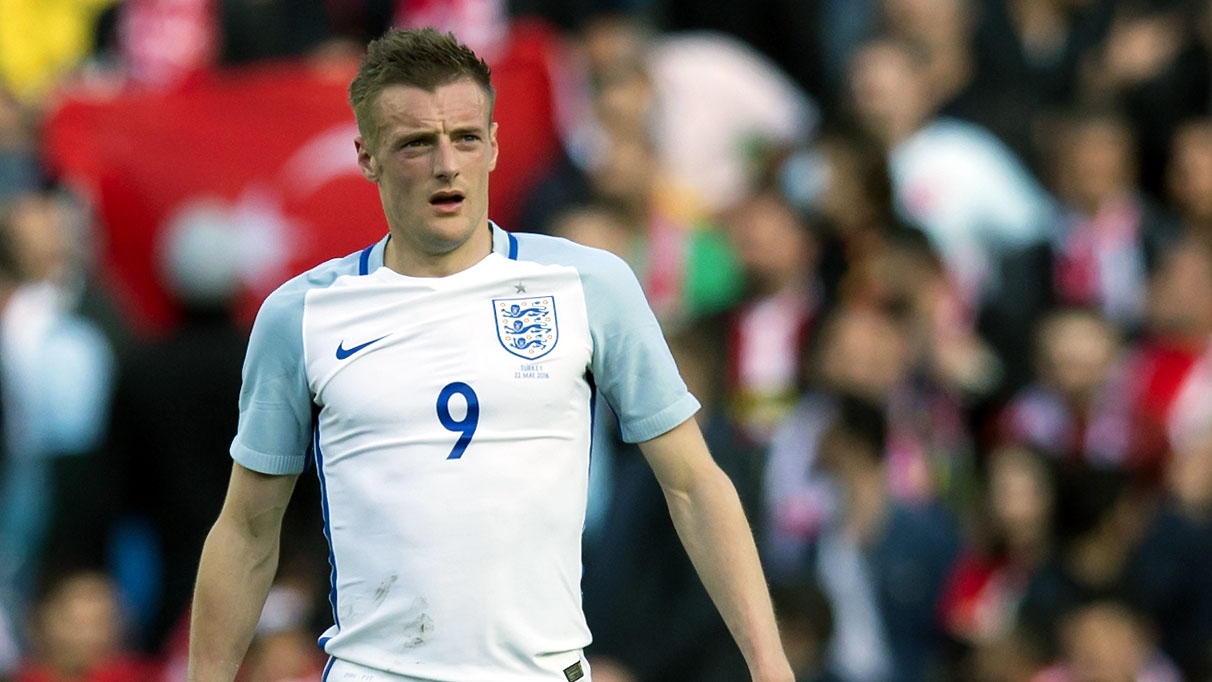 Jamie Vardy com a camisa da Inglaterra (AP Photo/Jon Super)