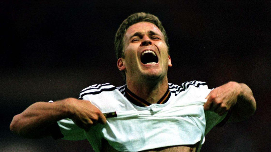 Oliver Bierhoff, centroavante da sele&ccedil;&atilde;o alem&atilde; campe&atilde; da Euro de 1996 (Foto: Reprodu&ccedil;&atilde;o)
