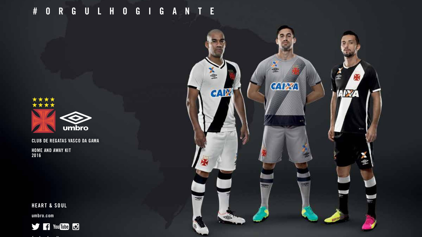 Vasco apresenta suas novas camisas para 2016/17
