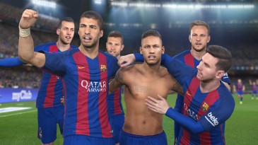 Comemorar sem camisa? No trailer de PES 2017, que anuncia Barcelona como parceiro, pode