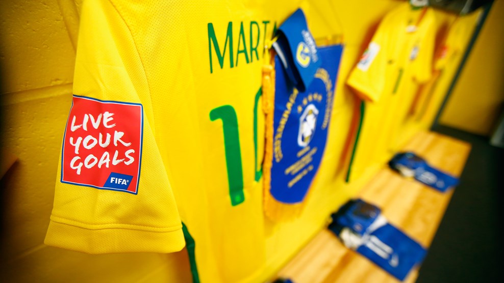 Camisa de Marta antes da estreia do Brasil nos Jogos Ol&iacute;mpicos Rio 2016