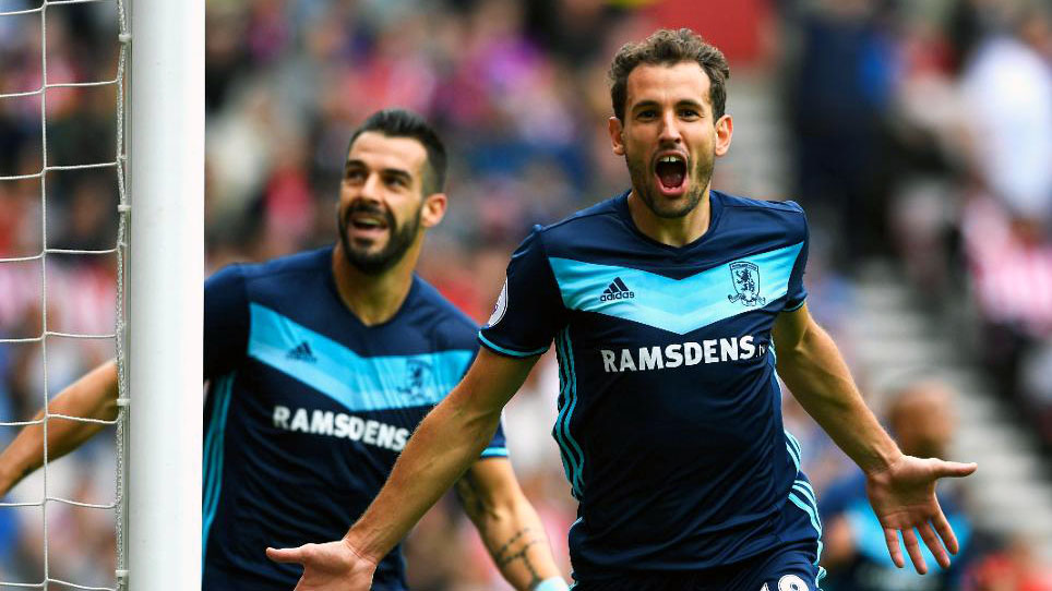 Stuani marcou dois gola&ccedil;os que deram a vit&oacute;ria ao Middlesbrough no d&eacute;rbi com o Sunderland