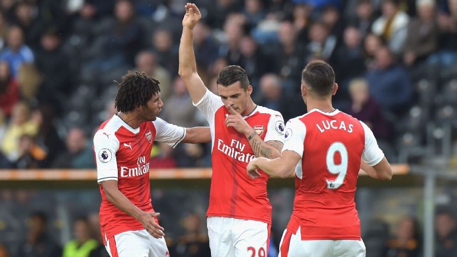 Hull deu um susto, mas Arsenal teve S&aacute;nchez e gola&ccedil;o de Xhaka para golear
