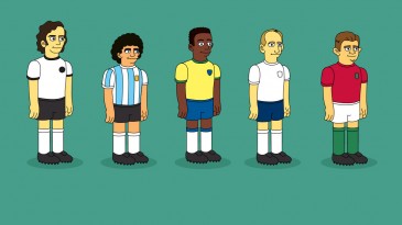 Desenharam lendas do futebol como se fossem personagens do Simpsons