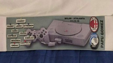 Melhor braçadeira possível: Papu Gómez enfrentou o Milan junto com os craques do Winning Eleven