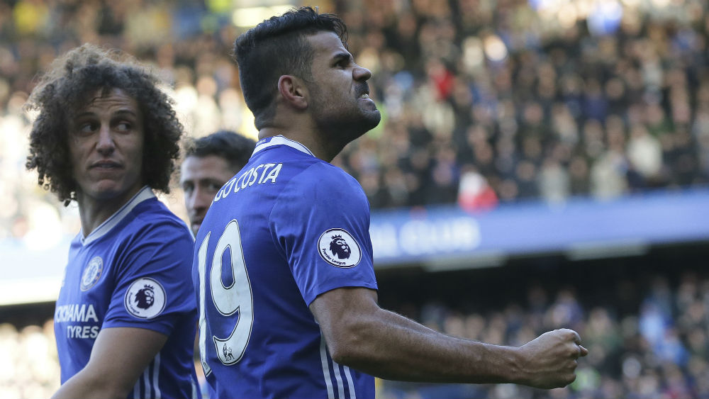 David Luiz e Diego Costa (Foto: AP)