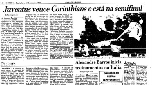 Em 1990, Juventus passou pelo Corinthians no trajeto para sua terceira final de Copinha