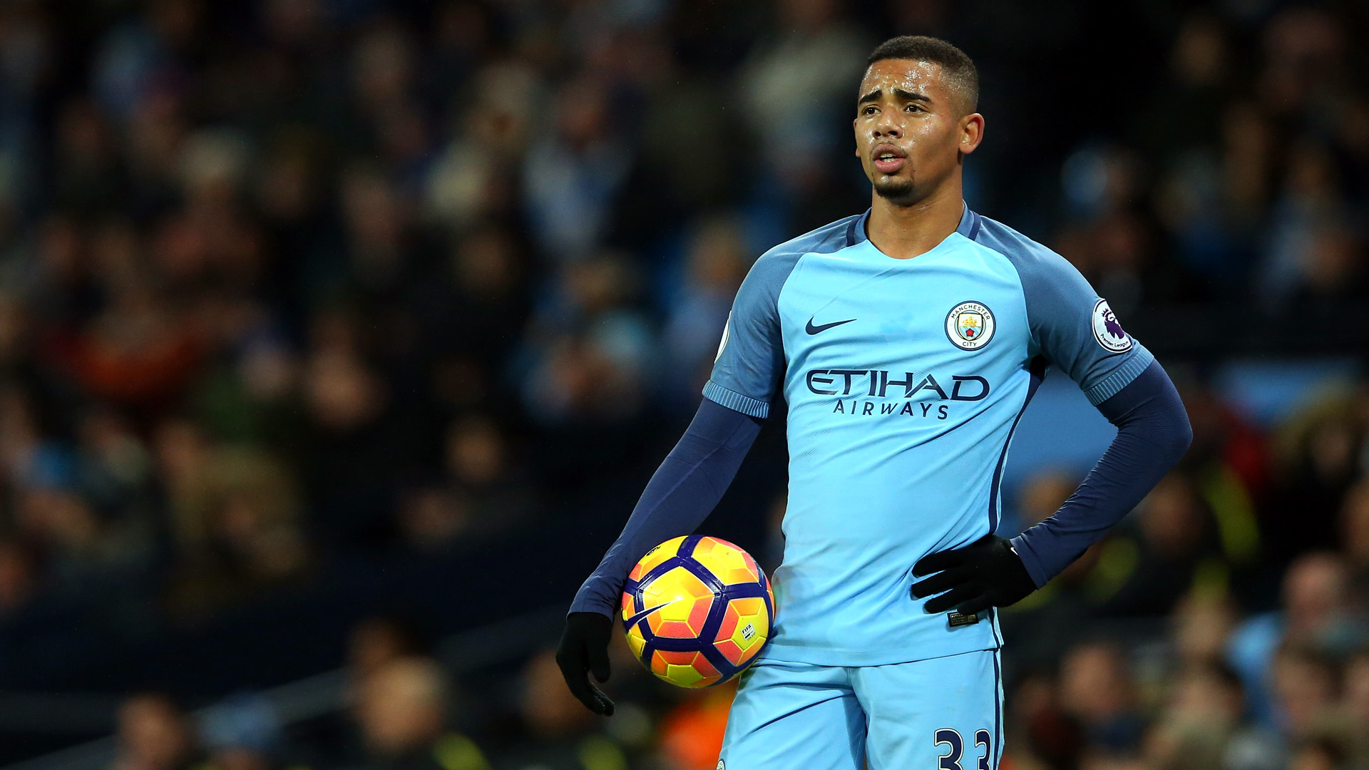 Gabriel Jesus em sua estreia pelo Manchester City (Photo by Alex Livesey/Getty Images)