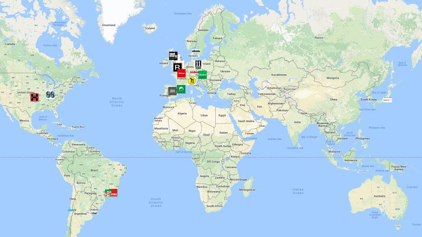 Explore este mapa interativo com revistas de futebol pelo mundo