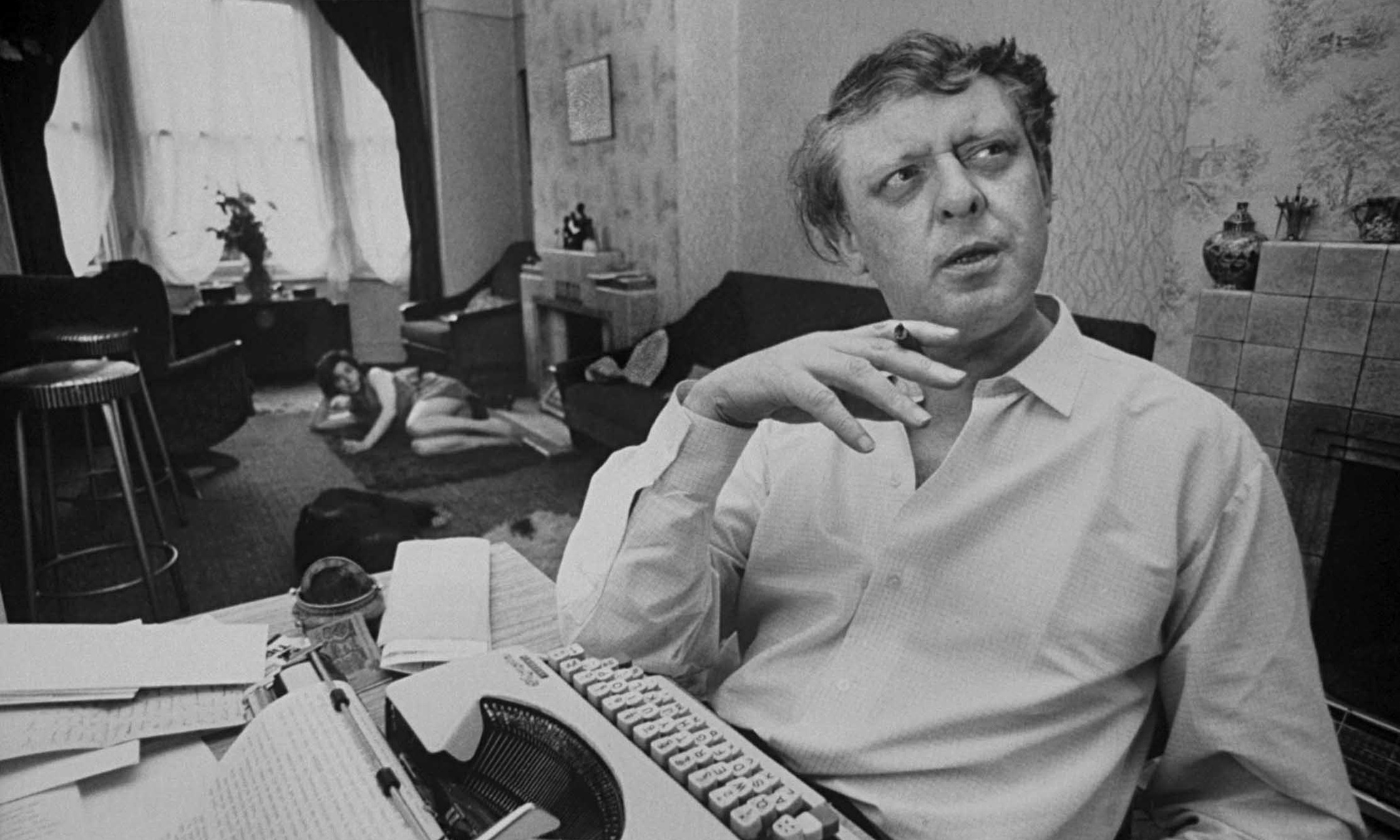 Anthony Burgess at home in 1968.