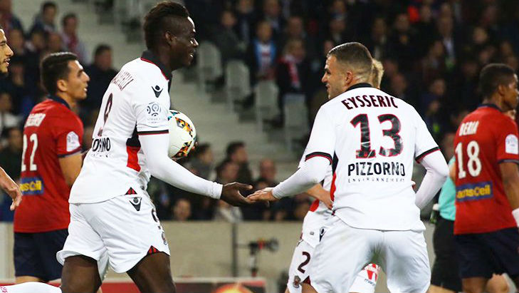 Balotelli fez um belo gol, e quando ele marca, o Nice n&atilde;o perde