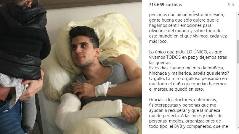 A bonita mensagem de Bartra: &ldquo;A &uacute;nica coisa que pe&ccedil;o &eacute; que vivamos todos em paz&rdquo;