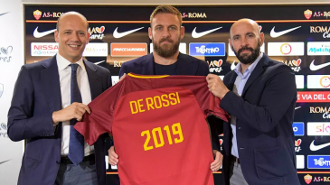 Uma bandeira sai, outra fica: De Rossi renova com a Roma por dois anos