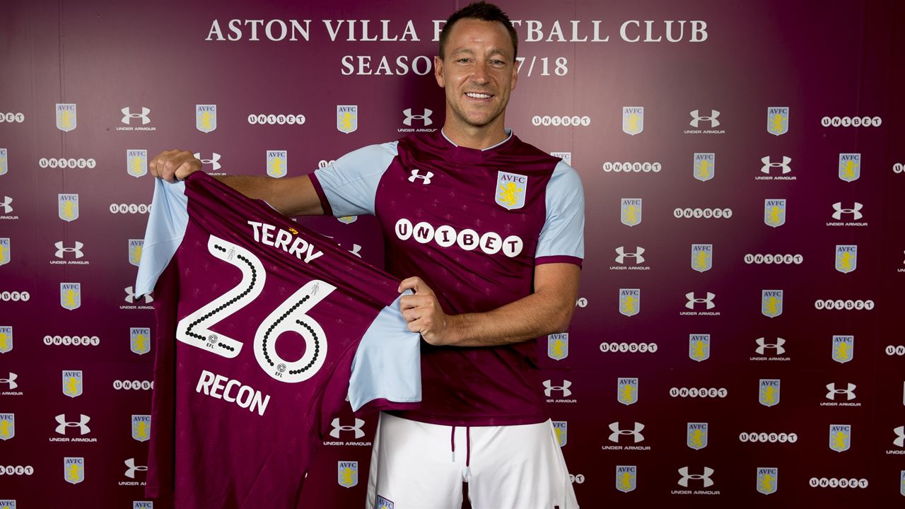 John Terry foi anunciado pelo Aston Villa e vestir&aacute; a camisa 26, a mesma que usava no Chelsea (Foto: Aston Villa)