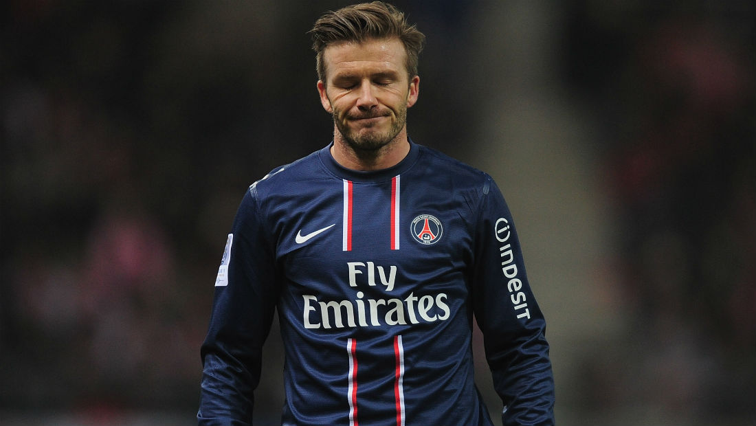 Com apenas 14 jogos e nenhum gol, Beckham entrou no hall da fama do site do PSG