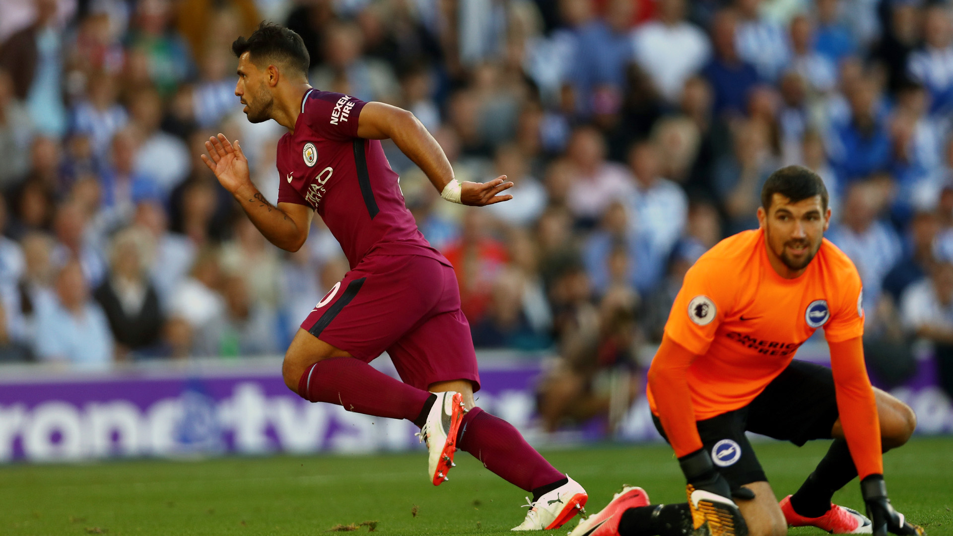 Brighton fez uma estreia digna e obrigou Manchester City a mostrar repert&oacute;rio para vencer