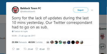 FA Cup: O clube que abandonou o twitter durante o jogo porque o tuiteiro entrou em campo