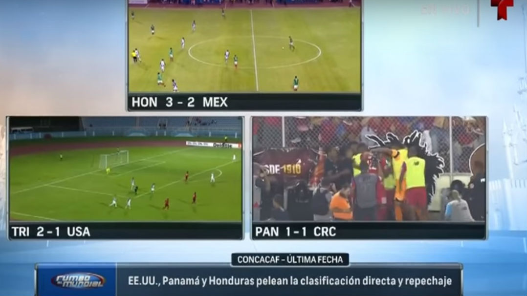 Narrador da Telemundo transmitiu o final dos tr&ecirc;s jogos da Concacaf ao mesmo tempo