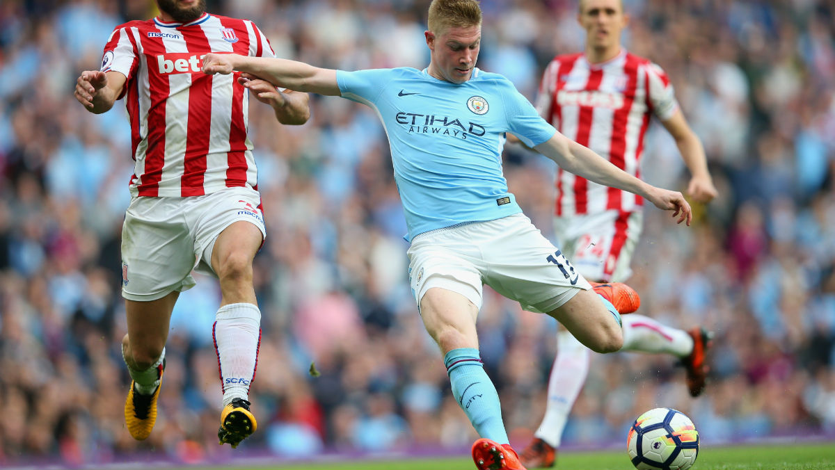 De Bruyne d&aacute; show em uma exibi&ccedil;&atilde;o espantosa do Manchester City: 7 a 2 no Stoke