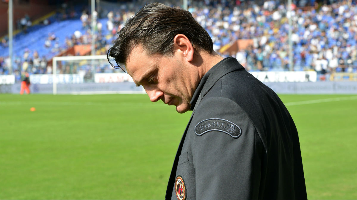 Montella: &ldquo;H&aacute; um bloqueio psicol&oacute;gico no Milan, os jogadores precisam de apoio, n&atilde;o de vaias&rdquo;