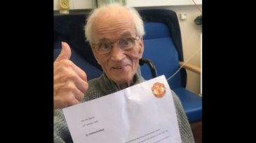 Uma carta de Mourinho fez o dia deste torcedor do United, de 94 anos
