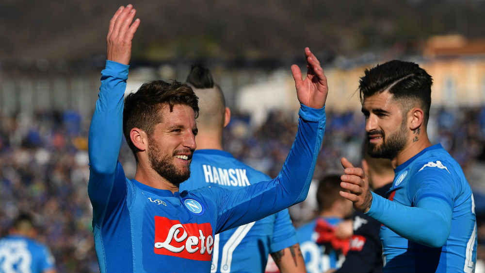 Mertens encerrou jejum na hora certa, e Napoli saiu com uma grande vit&oacute;ria contra a Atalanta