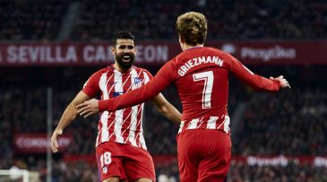 O caos tomou conta do Sevilla, pulverizado por Griezmann e pelo Atlético de Madrid