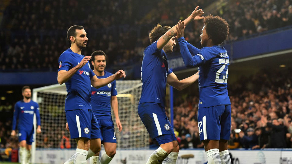 Willian fez uma exibi&ccedil;&atilde;o deslumbrante em goleada do Chelsea pela Copa da Inglaterra