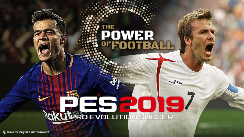 Philippe Coutinho e David Beckham estrelam primeiro trailer do PES 2019, que ser&aacute; lan&ccedil;ado em agosto