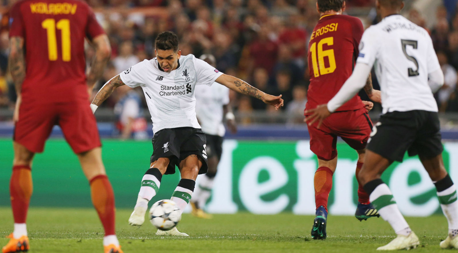 &Eacute; impressionante notar a onipresen&ccedil;a de Roberto Firmino no ataque do Liverpool contra a Roma
