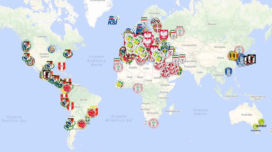 Tr&ecirc;s mapas interativos para voc&ecirc; se esbaldar e saber mais sobre os 736 convocados &agrave; Copa