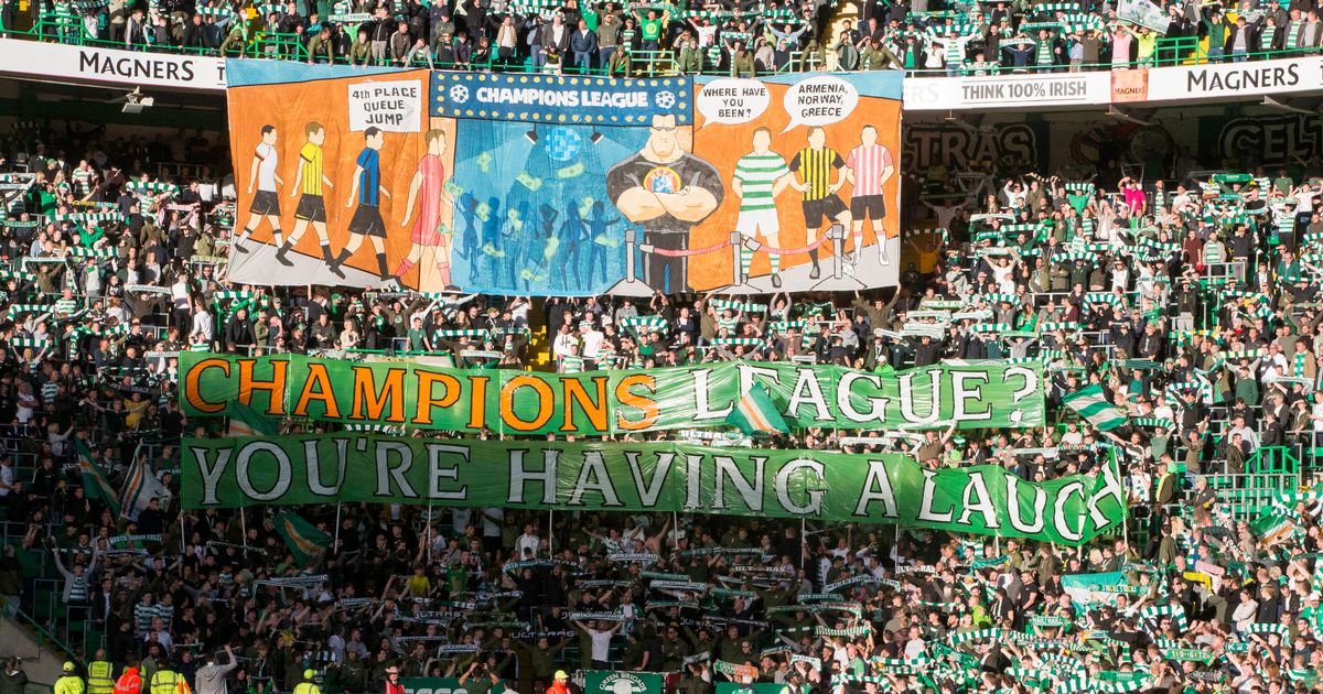 Torcida do Celtic cria bandeir&atilde;o para protestar contra a mudan&ccedil;a de formato da Champions
