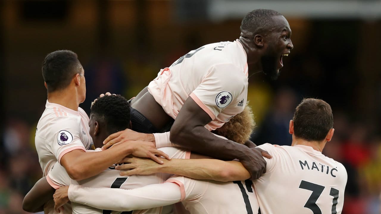 Lukaku foi a imagem do Manchester United na vit&oacute;ria sobre o Watford, fora de casa