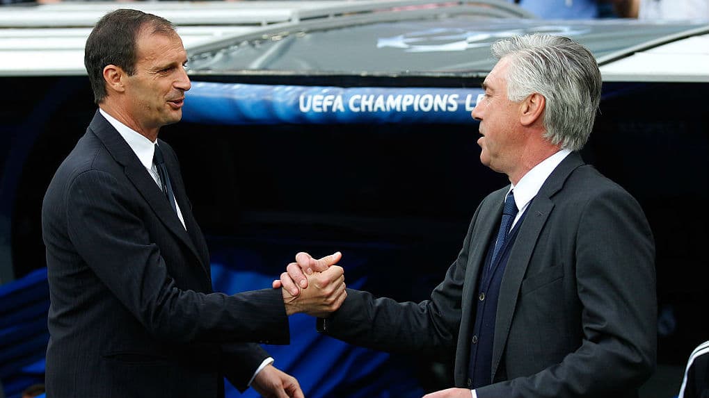 Allegri: &ldquo;Ancelotti ganhou muitos t&iacute;tulos. Que seja a hora de parar&rdquo;
