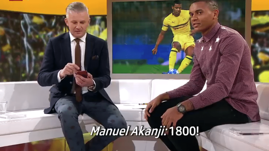 Manuel Akanji, zagueiro do Dortmund, &eacute; espantosamente bom de aritm&eacute;tica