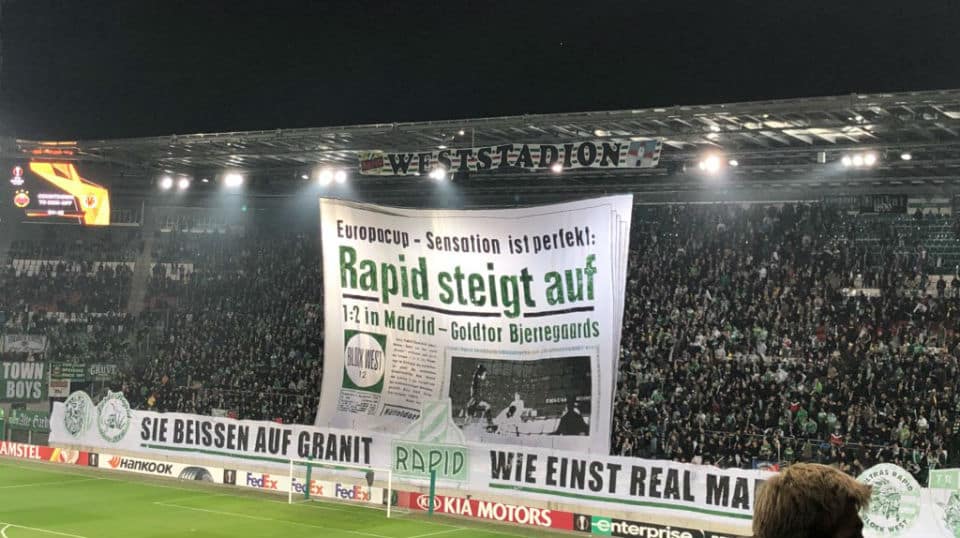 O Rapid Viena fez um baita mosaico para recontar seu passado glorioso nas copas europeias