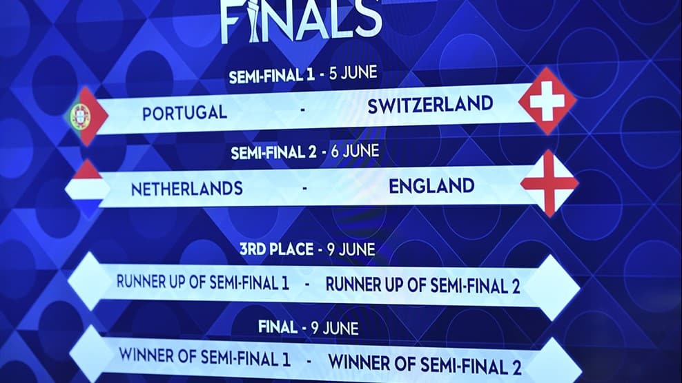 Definida a fase final da Liga das Na&ccedil;&otilde;es: Portugal x Su&iacute;&ccedil;a e Inglaterra x Holanda