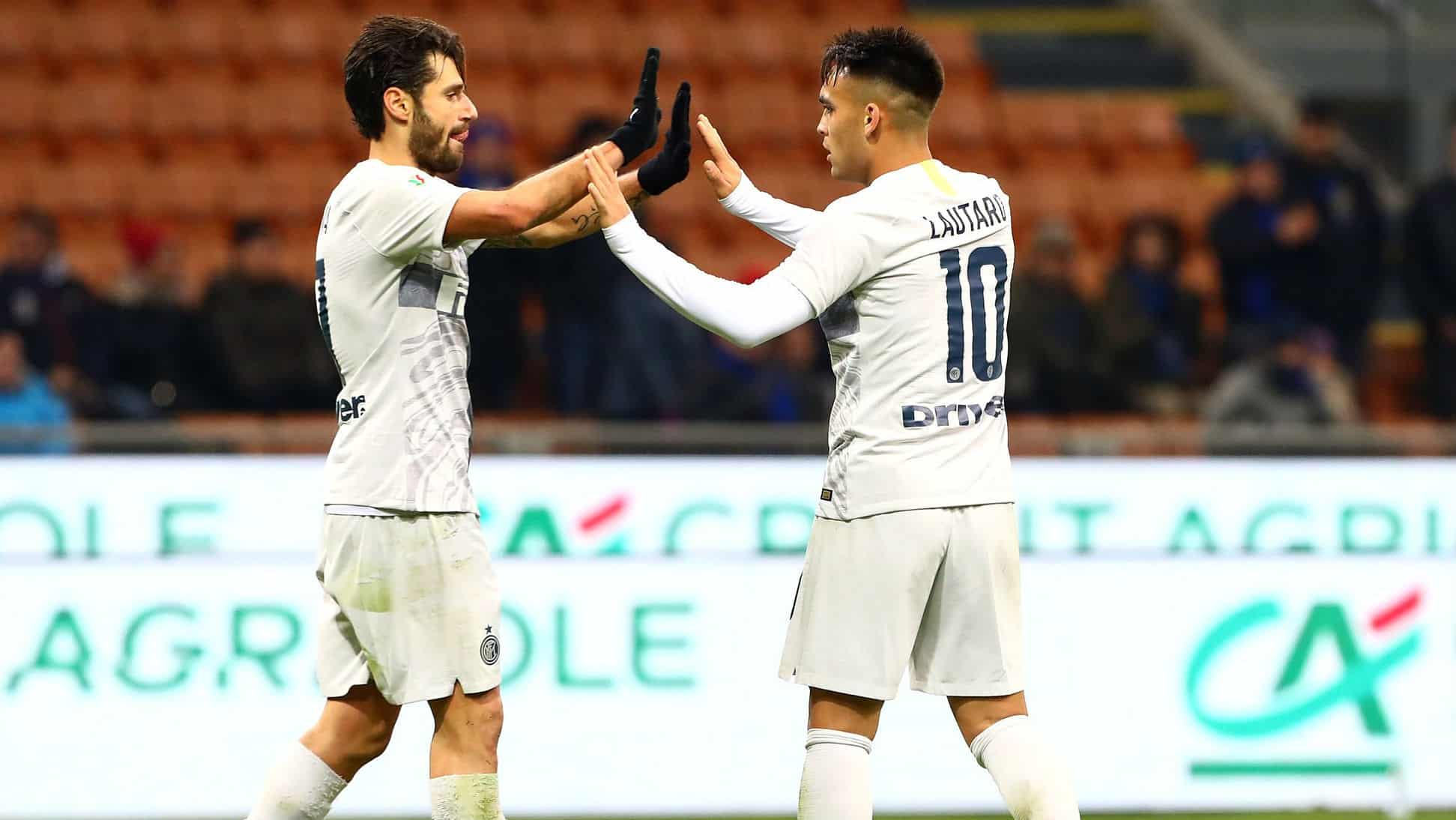 Lautaro Mart&iacute;nez e Candreva aproveitam chance em goleada da Inter contra o Benevento