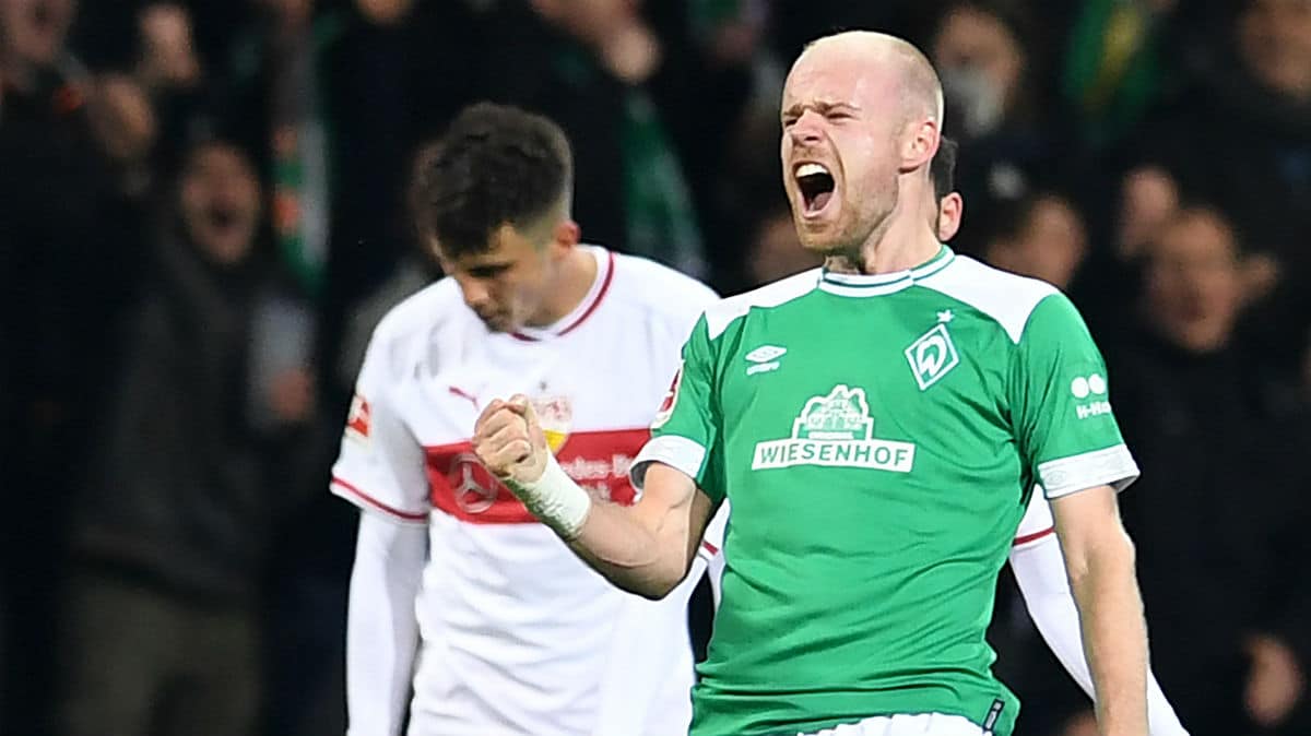 Klaassen marcou gola&ccedil;o de fora da &aacute;rea, mas o Bremen apenas empatou com o Stuttgart